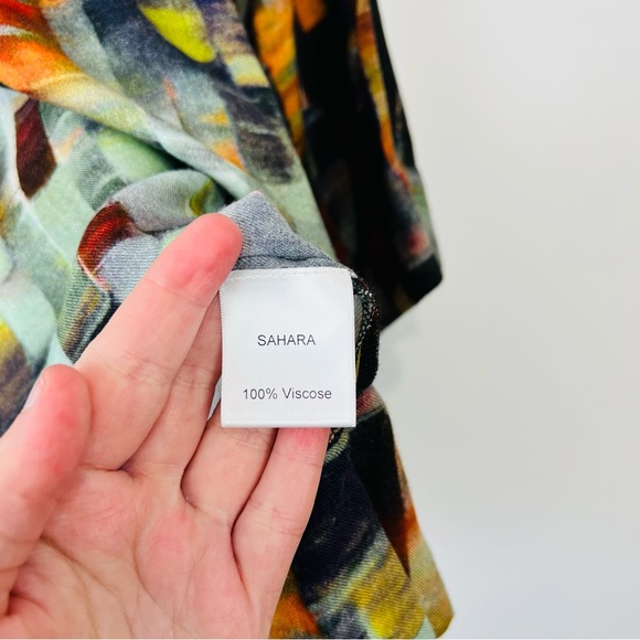 Sahara Blue and Orange Cubist Abstract Oversized Lagenlook Top UK M/L - Picture 7 of 12